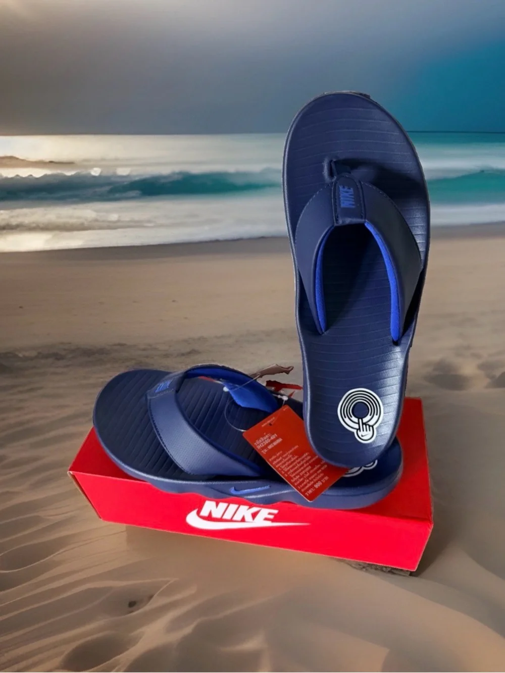 Nike Marina Men's Size 10 Flip-Flop Sandals. Midnight Navy Blue. New In Box